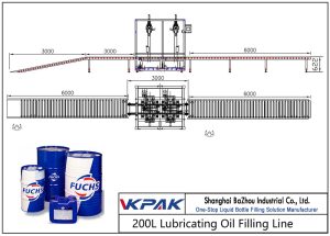 Línia d'ompliment automàtic d'oli lubricant 200L